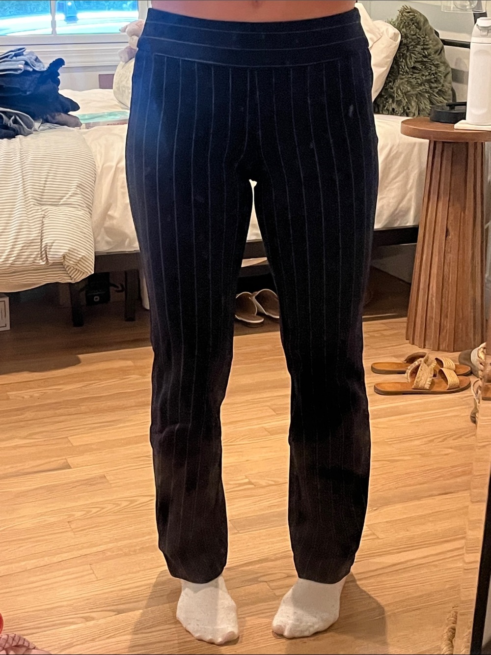 Jones New York Black Striped Trousers
